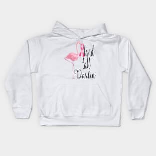 Stand Tall Darlin Flamingo Breast Cancer Awareness Kids Hoodie